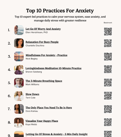 Top 10 Practices For Anxiety